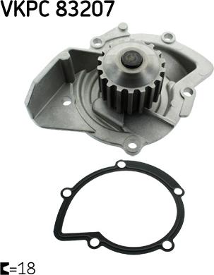 SKF VKPC 83207 - Водяний насос autocars.com.ua