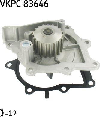 SKF VKPC 83646 - Водяний насос autocars.com.ua