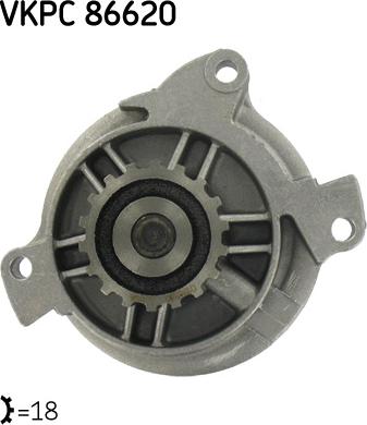 SKF VKPC 86620 - Водяний насос autocars.com.ua