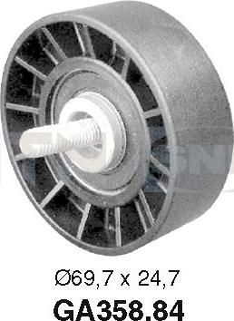 SNR GA358.84 - Направляющий ролик, поликлиновый ремень avtokuzovplus.com.ua