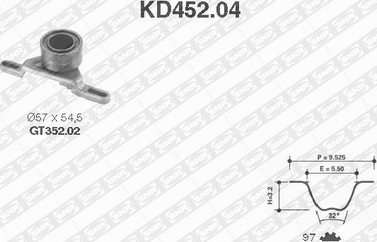 SNR KD452.04 - Комплект ременя ГРМ autocars.com.ua