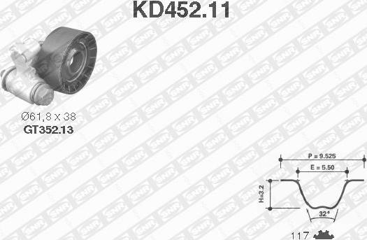 SNR KD452.11 - Комплект ременя ГРМ autocars.com.ua