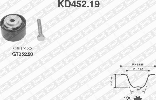 SNR KD452.19 - Комплект ременя ГРМ autocars.com.ua