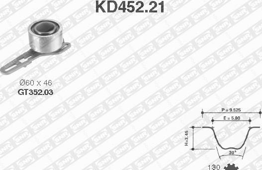 SNR KD452.21 - Комплект ременя ГРМ autocars.com.ua