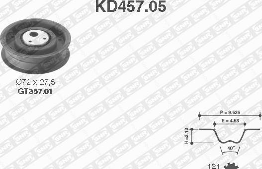 SNR KD457.05 - Ремонтний комплект для заміни паса  газорозподільчого механізму autocars.com.ua