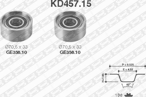 SNR KD457.15 - Комплект ременя ГРМ autocars.com.ua