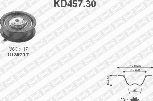 SNR KD457.30 - Комплект ремня ГРМ avtokuzovplus.com.ua