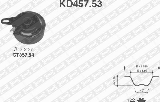 SNR KD457.53 - Комплект ременя ГРМ autocars.com.ua