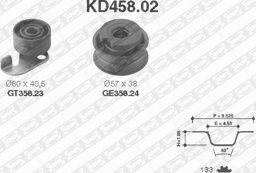 SNR KD458.02 - Комплект ременя ГРМ autocars.com.ua