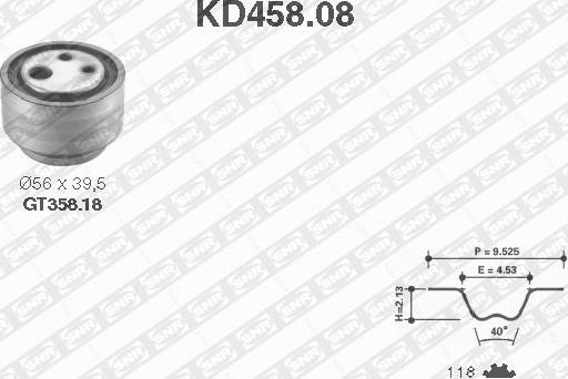 SNR KD458.08 - Комплект ременя ГРМ autocars.com.ua