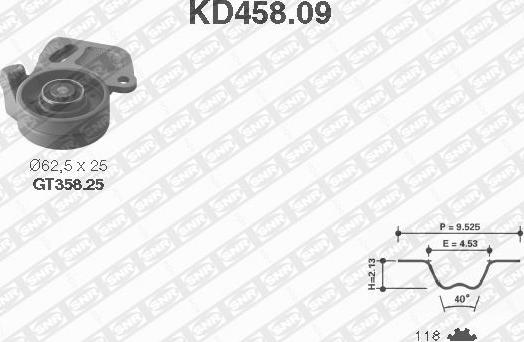 SNR KD458.09 - Комплект ременя ГРМ autocars.com.ua