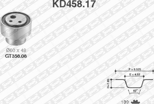 SNR KD458.17 - Комплект ременя ГРМ autocars.com.ua