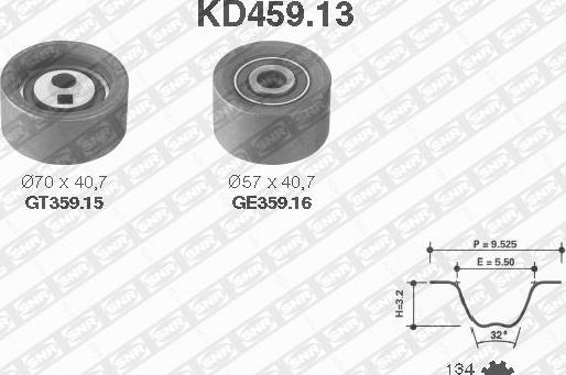 SNR KD459.13 - Комплект ремня ГРМ avtokuzovplus.com.ua