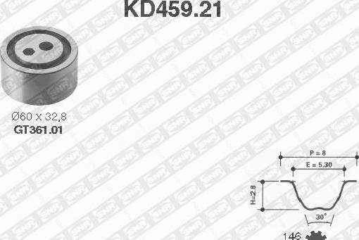 SNR KD459.21 - Комплект ременя ГРМ autocars.com.ua