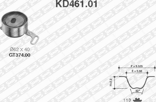 SNR KD461.01 - Комплект ремня ГРМ avtokuzovplus.com.ua