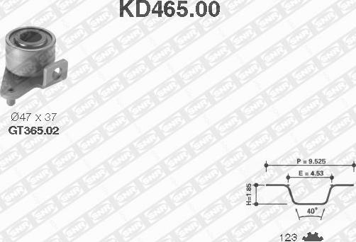 SNR KD465.00 - Комплект ременя ГРМ autocars.com.ua