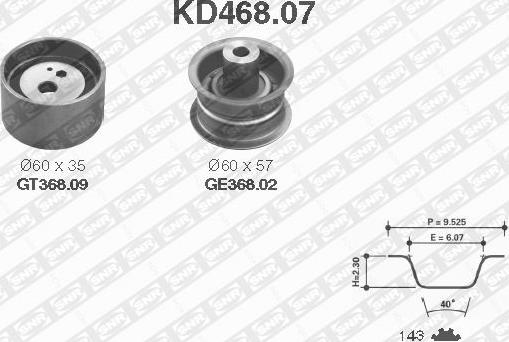 SNR KD468.07 - Комплект ременя ГРМ autocars.com.ua