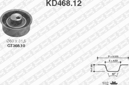 SNR KD468.12 - Комплект ременя ГРМ autocars.com.ua