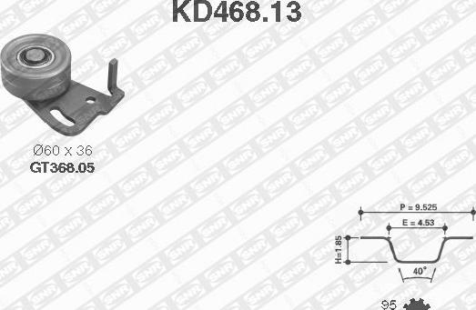 SNR KD468.13 - Комплект ременя ГРМ autocars.com.ua