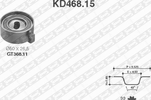 SNR KD468.15 - Комплект ременя ГРМ autocars.com.ua