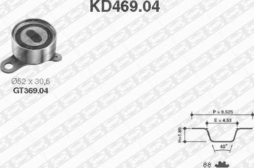 SNR KD469.04 - Комплект ременя ГРМ autocars.com.ua