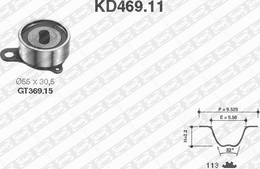 SNR KD469.11 - Комплект ременя ГРМ autocars.com.ua