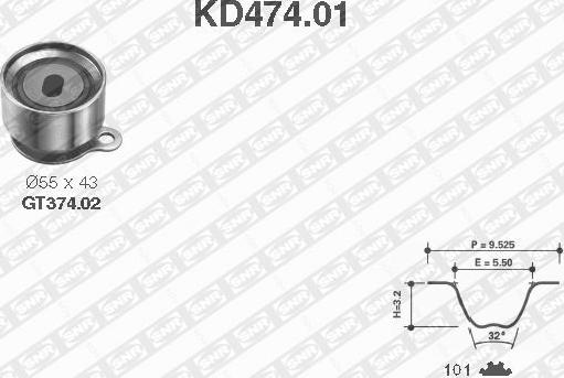 SNR KD474.01 - Комплект ременя ГРМ autocars.com.ua