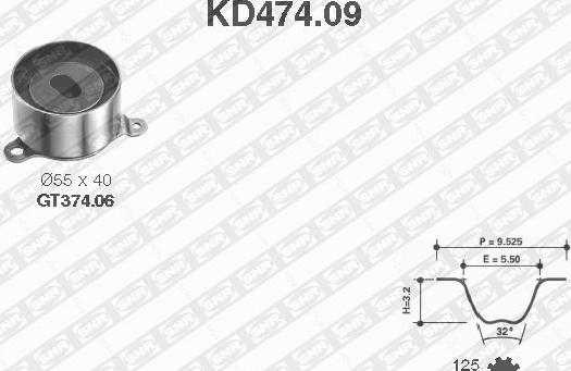 SNR KD474.09 - Комплект ременя ГРМ autocars.com.ua