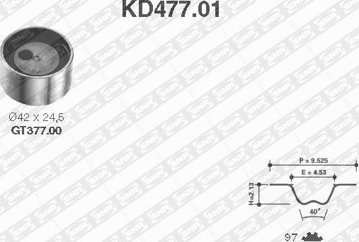 SNR KD477.01 - Комплект ременя ГРМ autocars.com.ua