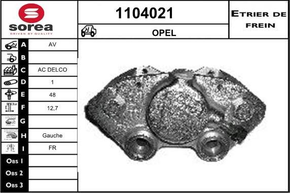 SNRA 1104021 - Гальмівний супорт autocars.com.ua