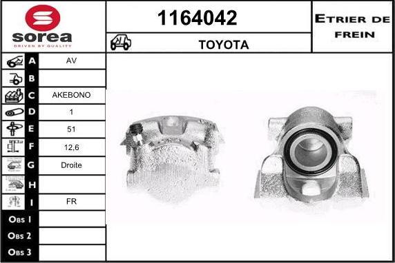 SNRA 1164042 - Гальмівний супорт autocars.com.ua