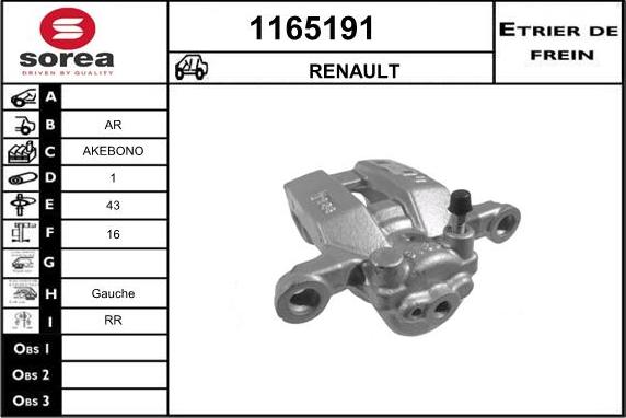 SNRA 1165191 - Гальмівний супорт autocars.com.ua