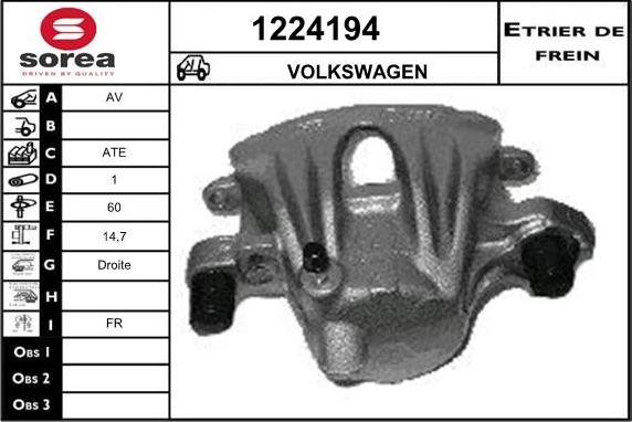 SNRA 1224194 - Гальмівний супорт autocars.com.ua