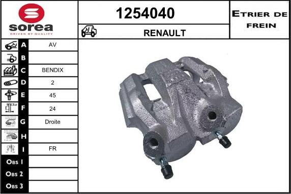 SNRA 1254040 - Гальмівний супорт autocars.com.ua