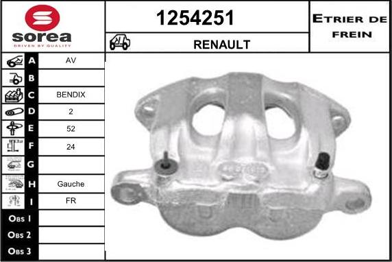 SNRA 1254251 - Гальмівний супорт autocars.com.ua