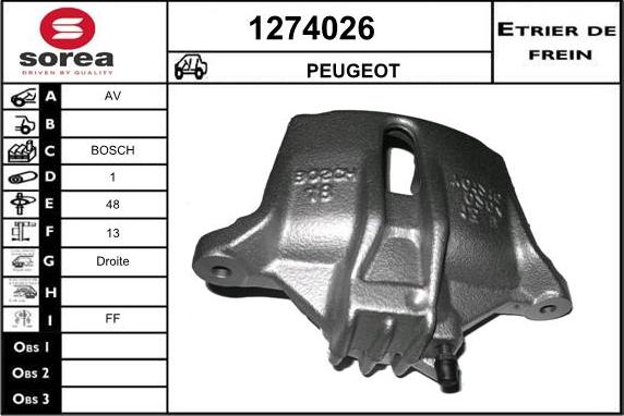 SNRA 1274026 - Гальмівний супорт autocars.com.ua