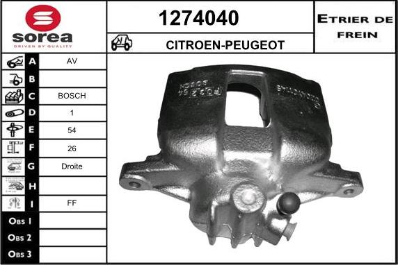 SNRA 1274040 - Тормозной суппорт avtokuzovplus.com.ua