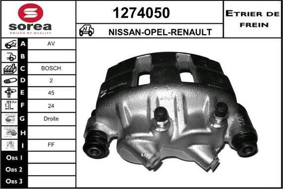 SNRA 1274050 - Гальмівний супорт autocars.com.ua