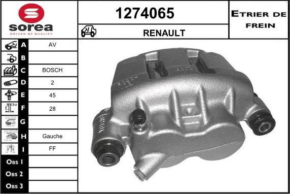 SNRA 1274065 - Гальмівний супорт autocars.com.ua