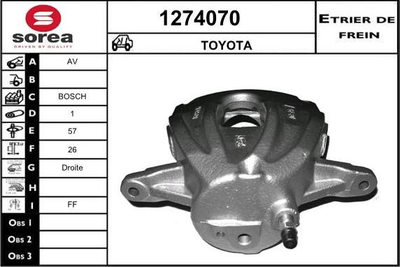 SNRA 1274070 - Гальмівний супорт autocars.com.ua