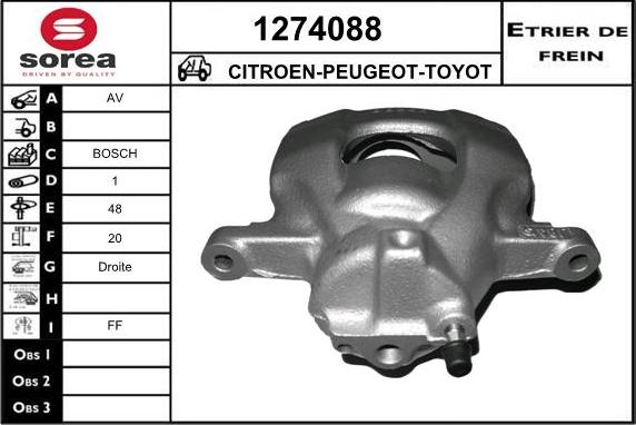 SNRA 1274088 - Гальмівний супорт autocars.com.ua