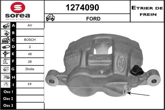 SNRA 1274090 - Гальмівний супорт autocars.com.ua