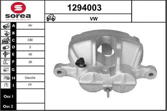 SNRA 1294003 - Тормозной суппорт avtokuzovplus.com.ua