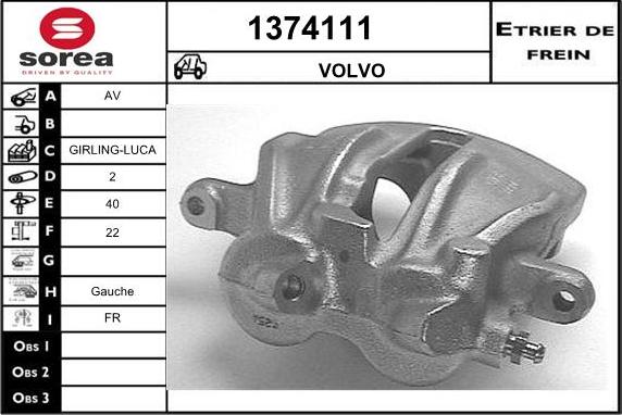 SNRA 1374111 - Гальмівний супорт autocars.com.ua