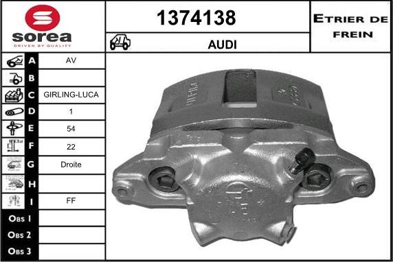 SNRA 1374138 - Гальмівний супорт autocars.com.ua