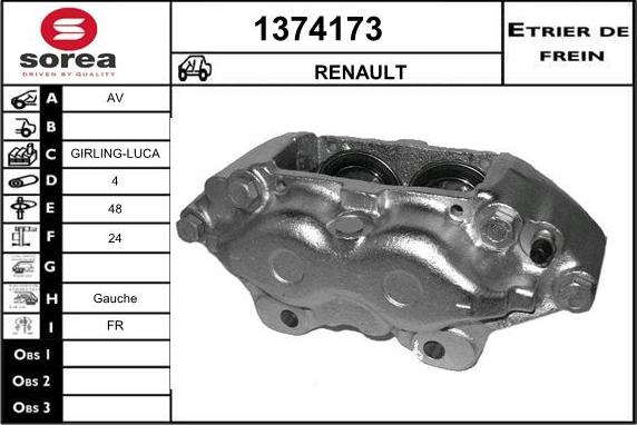 SNRA 1374173 - Гальмівний супорт autocars.com.ua