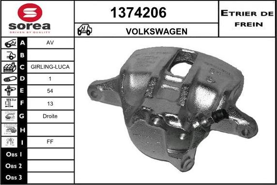 SNRA 1374206 - Гальмівний супорт autocars.com.ua