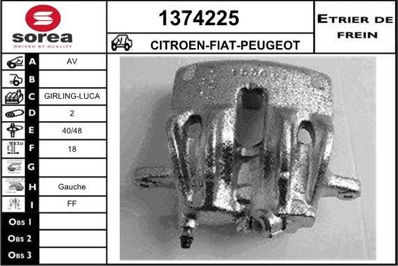 SNRA 1374225 - Гальмівний супорт autocars.com.ua