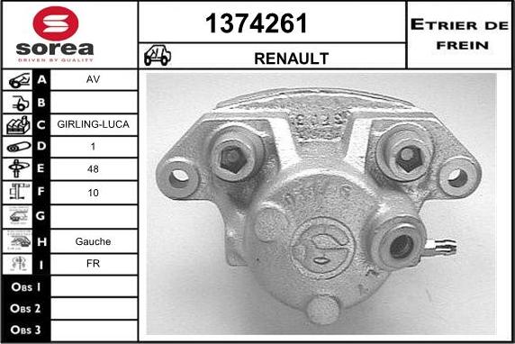 SNRA 1374261 - Гальмівний супорт autocars.com.ua