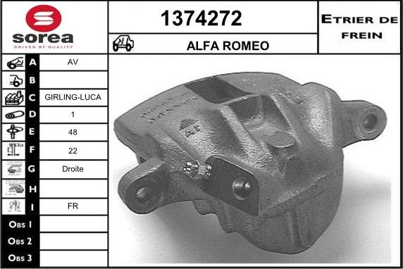 SNRA 1374272 - Гальмівний супорт autocars.com.ua